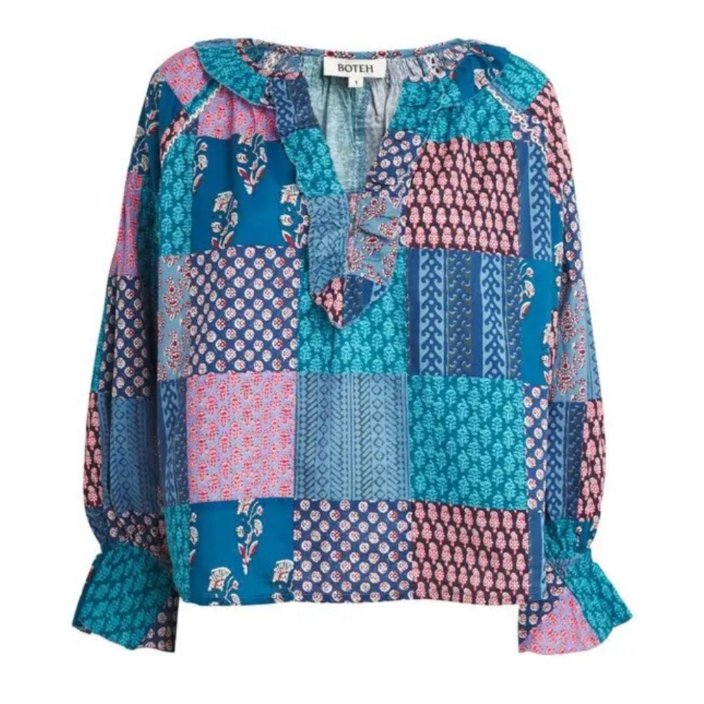 NWT BOTEH Cotton Patchwork Cedella Blouse